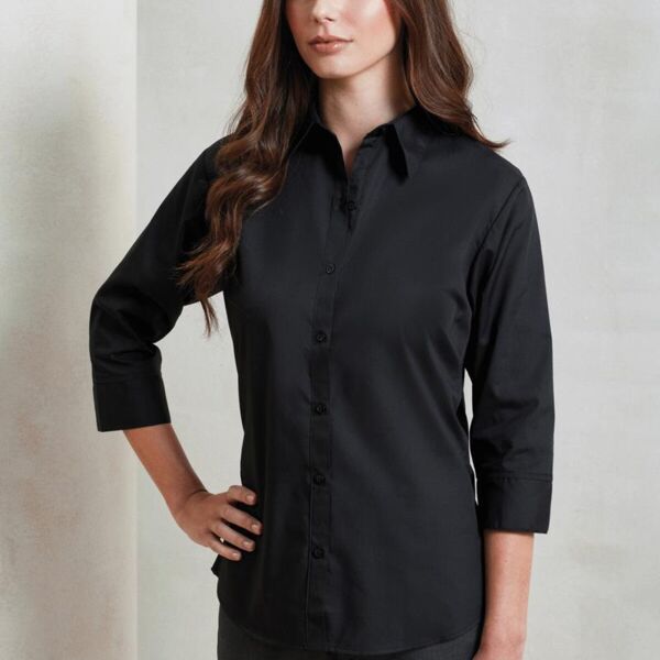 3/4 SLEEVE POPLIN BLOUSE Thumbnail
