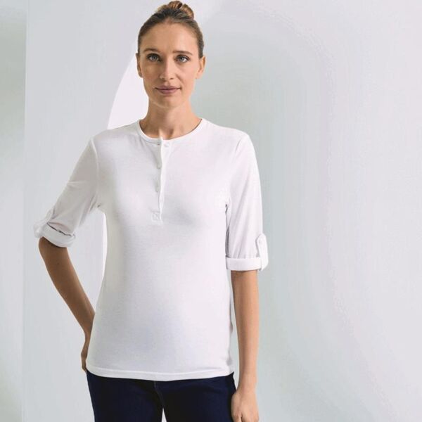 WOMENS LONG JOHN ROLL SLEEVE T Thumbnail