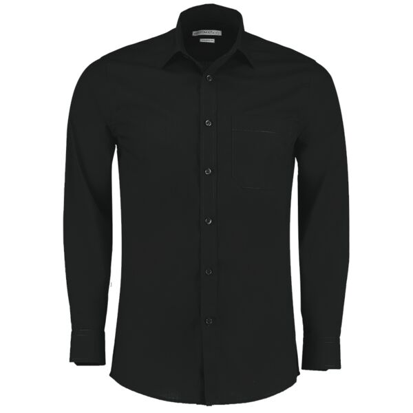 Kustom Kit Long Sleeve Tailored Poplin Shirt Thumbnail